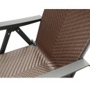 Klappsessel ANTIBES Hochlehner, Metall grau + Polyrattan braun, klappbar