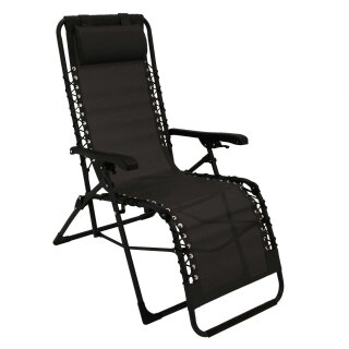 Relaxsessel NIZZA, Metall schwarz + Kunstgewebe schwarz, klappbar