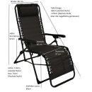 Relaxsessel NIZZA, Metall schwarz + Kunstgewebe schwarz, klappbar