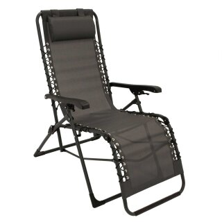 Relaxsessel NIZZA, Metall grau + Kunstgewebe schwarz, klappbar