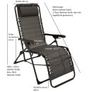 Relaxsessel NIZZA, Metall grau + Kunstgewebe schwarz, klappbar