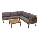 Lounge Set MANAUS, Akazie geölt, Polster grau,...