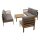 Lounge Set MANAUS, Akazie geölt, Polster grau, FSC®-zertifiziert