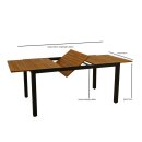 Ausziehtisch MILOS 150/200x90cm, Aluminium anthrazit + Akazie geölt, FSC®-zertifiziert