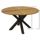 Tisch MADEIRA 130cm rund, Metall anthrazit + Akazie geölt, FSC®-zertifiziert