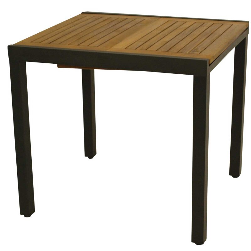 DEGAMO Gartentisch RAGUSA 150x80 Cm – Rechteckig, Anthrazit Metall + Geöltes Akazienholz, FSC®-zertifiziert, Outdoor