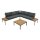 Lounge Set RANGUN, Stahl anthrazit + Akazie geölt, Polster grau, FSC®-zertifiziert