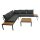 Lounge Set RANGUN, Stahl anthrazit + Akazie geölt, Polster grau, FSC®-zertifiziert
