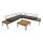 Lounge Set RANGUN, Stahl anthrazit + Akazie geölt, Polster grau, FSC®-zertifiziert