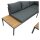 Lounge Set RANGUN, Stahl anthrazit + Akazie geölt, Polster grau, FSC®-zertifiziert