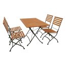 Klappgarnitur HOFGARTEN 5-teilig, Flachstahl schwarz +...