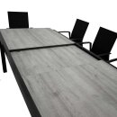 Garnitur FARO 7-teilig, Alu + Glas + Kunstgewebe schwarz