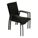 Garnitur FARO 7-teilig, Alu + Glas + Kunstgewebe schwarz