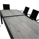 Garnitur FARO 9-teilig, Alu + Glas + Kunstgewebe schwarz