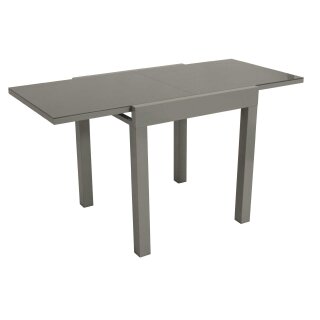 Balkon-Ausziehtisch MARINA, Aluminium silbergrau + Glas grau