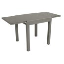 Balkon-Ausziehtisch MARINA, Aluminium silbergrau + Glas grau