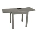 Balkon-Ausziehtisch MARINA, Aluminium silbergrau + Glas grau