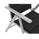Klappsessel ALMERIA, Aluminium silbergrau + Kunstgewebe gepolstert schwarz, 2 Stück