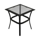 Beistelltisch ZAGREB 46x46x48cm, Stahl schwarz + Glas...