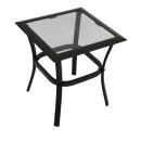 Beistelltisch ZAGREB 46x46x48cm, Stahl schwarz + Glas...