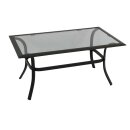 Beistelltisch ZAGREB 102x61x48cm, Stahl schwarz + Glas...