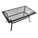 Beistelltisch ZAGREB 102x61x48cm, Stahl schwarz + Glas grau getönt