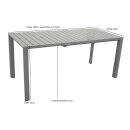 Ausziehtisch BAGO 120/162x70cm, Aluminium silbergrau