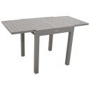 Balkon-Ausziehtisch TIRANA 70/140x70cm, Aluminium silbergrau