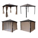 Pavillon MONTREAL 3x3 Meter, Aluminium schwarz, Dach aus...