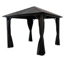 Pavillon NOVARA 3x3 Meter, Aluminium schwarz, Dach aus...