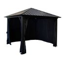 Pavillon NOVARA 3x3 Meter, Aluminium schwarz, Dach aus...