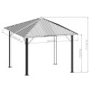 Pavillon NOVARA 3x3 Meter, Aluminium schwarz, Dach aus verzinktem Trapezblech