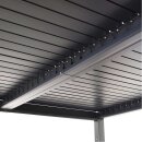 Pavillon BARACOA 3x3 Meter, Aluminium dunkelgrau, Dach aus verstellbaren Alu Lamellen