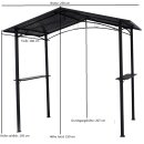 Grillpavillon TOULOUSE 2,5x1,6 Meter, Stahl dunkelgrau, Dach aus Trapezblech