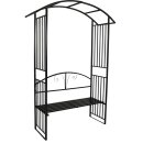 Rosenbogen AVIGNON 220x155cm mit Sitzbank, Metall schwarz