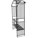 Rosenbogen AVIGNON 220x155cm mit Sitzbank, Metall schwarz