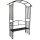 Rosenbogen AVIGNON 220x155cm mit Sitzbank, Metall schwarz