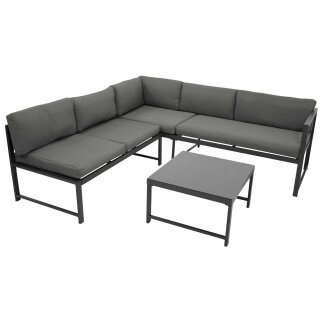 Funktions Lounge Set MONTANA, Aluminium dunkelgrau, Polster grau
