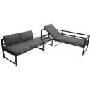Funktions Lounge Set MONTANA, Aluminium dunkelgrau, Polster grau