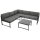 Funktions Lounge Set MONTANA, Aluminium dunkelgrau, Polster grau