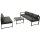 Funktions Lounge Set MONTANA, Aluminium dunkelgrau, Polster grau
