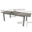 Garnitur PISA 7-teilig, Alu + Glas + Kunstgewebe schwarz