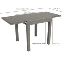 Garnitur MARINA 5-teilig, Alu + Glas + Kunstgewebe schwarz