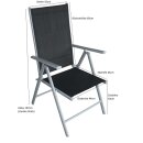Garnitur PISA 9-teilig, Alu + Glas + Kunstgewebe schwarz