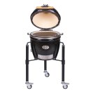 Monolith Junior PRO SERIE 2.0 BLACK inkl. Gestell + Kohlkorb + Grillrostheber