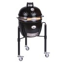 Monolith Junior PRO SERIE 2.0 BLACK inkl. Gestell + Kohlkorb + Grillrostheber