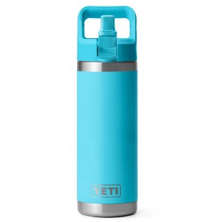 YETI Rambler Flasche 18oz (532ml) mit Trinkhalmdeckel Reef Blue