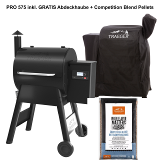 Traeger Pelletgrill PRO 575 mit Gratis Abdeckhaube + Competition Blend Pellets