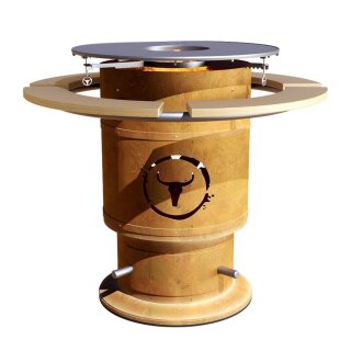 MOESTA Bandit FirePlace inkl. Bambus Ablage, BBQ-Disk, Abdeckhaube & SizzleRost