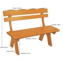 Gartenbank FREITAL, Kiefern-Holz, Natur, 2-Sitzer